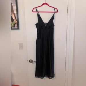 Vintage Black Maxi Slip Dress